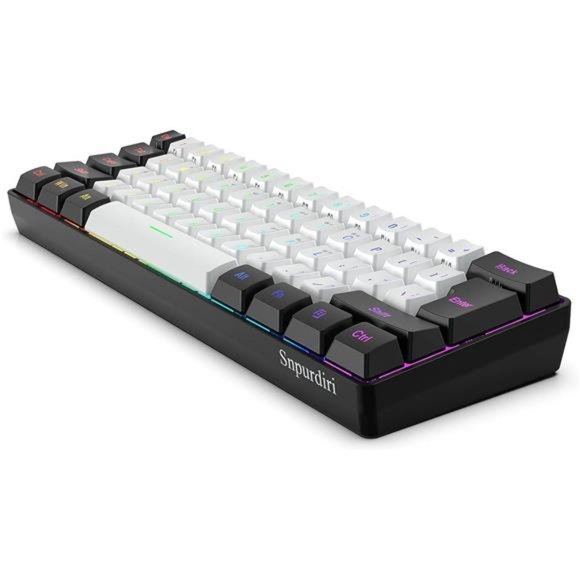 60% Wired Gaming Keyboard, RGB Backlit Ultra-Compact Mini Keyboard, Waterproof - Picture 2 of 6